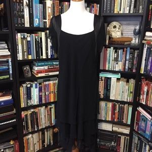 🎩Art Deco Flapper Black Chiffon Dress🎩